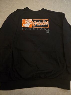 Baltimore Orioles Black Baseball Sweatshirt - Adult 2XLT